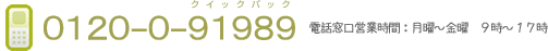 0120-0-91989�i�N�C�b�N�p�b�N�j�d�b�����c�Ǝ��ԁF���j�`���j�@�X���`�P�V��
